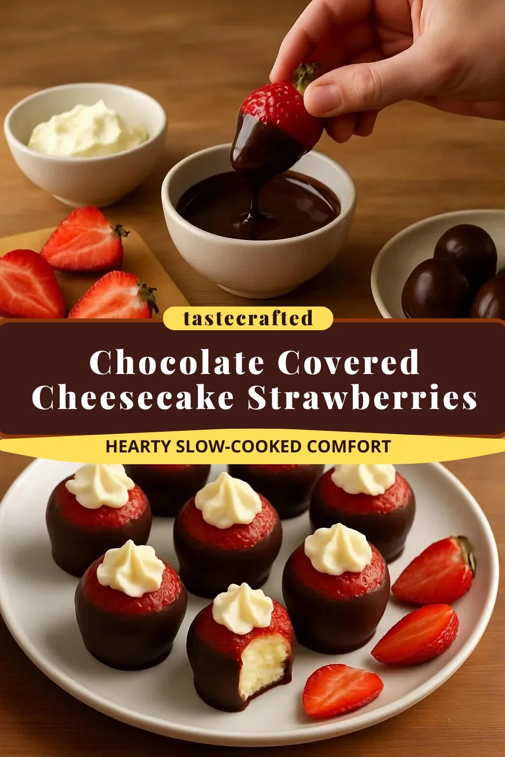 Chocolate Covered Cheesecake Strawberries