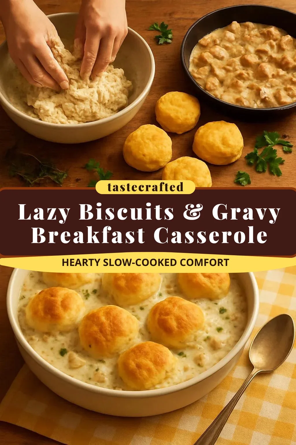 Lazy Biscuits & Gravy Breakfast Casserole